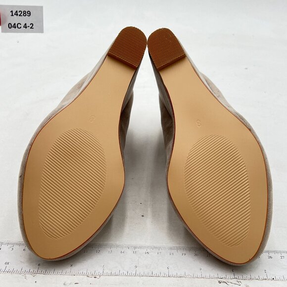 FOWT Grey Wedge Pumps Basic Closed Almond Toe Thick High Heels Shoes - Picture 6 of 7